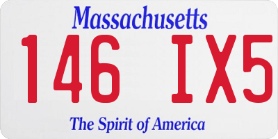 MA license plate 146IX5