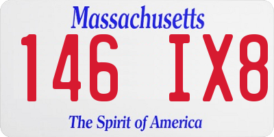 MA license plate 146IX8