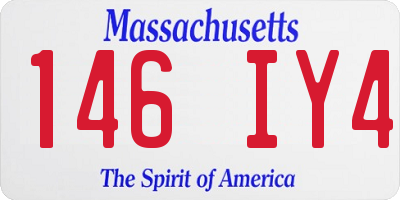 MA license plate 146IY4
