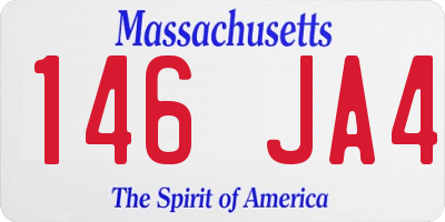 MA license plate 146JA4
