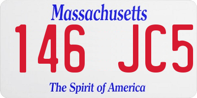 MA license plate 146JC5