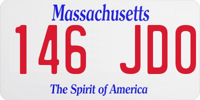 MA license plate 146JD0