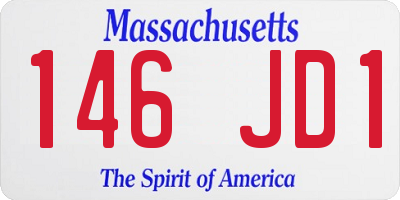 MA license plate 146JD1