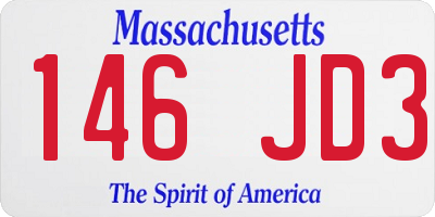 MA license plate 146JD3