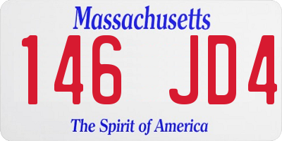 MA license plate 146JD4