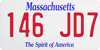 MA license plate 146JD7