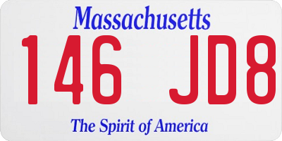 MA license plate 146JD8
