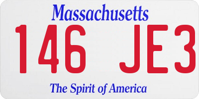 MA license plate 146JE3
