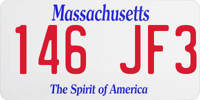 MA license plate 146JF3