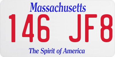 MA license plate 146JF8