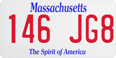 MA license plate 146JG8