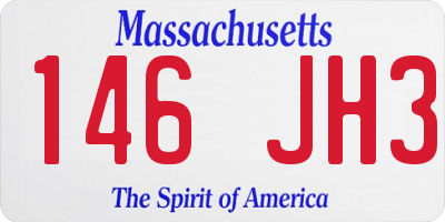 MA license plate 146JH3