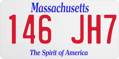 MA license plate 146JH7