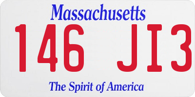 MA license plate 146JI3