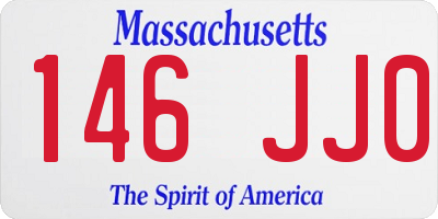 MA license plate 146JJ0