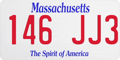 MA license plate 146JJ3