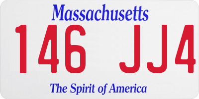 MA license plate 146JJ4