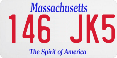 MA license plate 146JK5