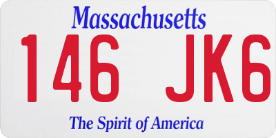 MA license plate 146JK6