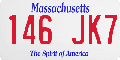 MA license plate 146JK7