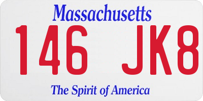 MA license plate 146JK8