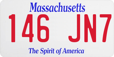 MA license plate 146JN7