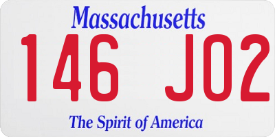 MA license plate 146JO2