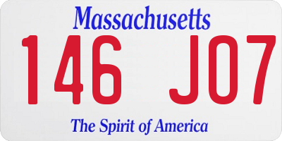 MA license plate 146JO7