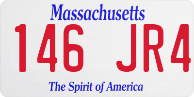 MA license plate 146JR4