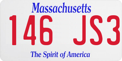MA license plate 146JS3