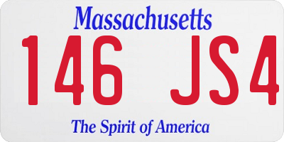 MA license plate 146JS4
