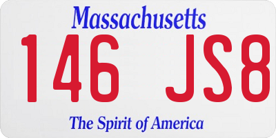 MA license plate 146JS8