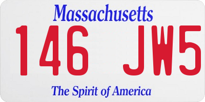MA license plate 146JW5