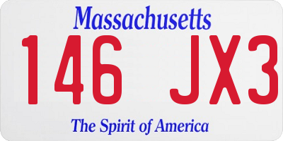 MA license plate 146JX3