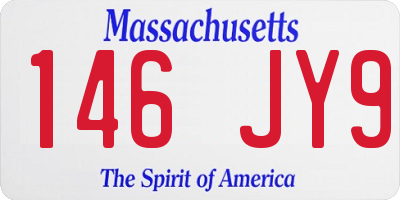 MA license plate 146JY9