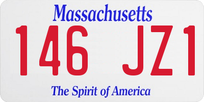 MA license plate 146JZ1