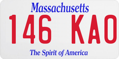 MA license plate 146KA0