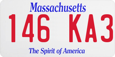 MA license plate 146KA3