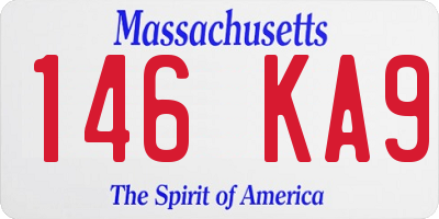 MA license plate 146KA9