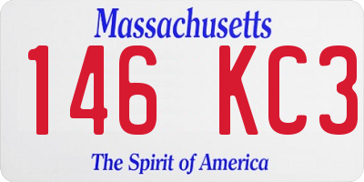 MA license plate 146KC3