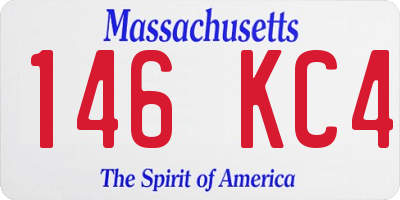 MA license plate 146KC4