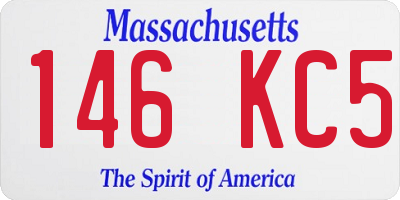 MA license plate 146KC5