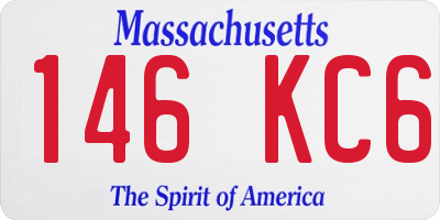 MA license plate 146KC6
