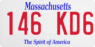 MA license plate 146KD6