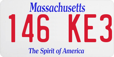 MA license plate 146KE3