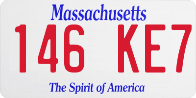 MA license plate 146KE7
