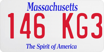 MA license plate 146KG3