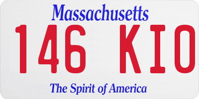 MA license plate 146KI0