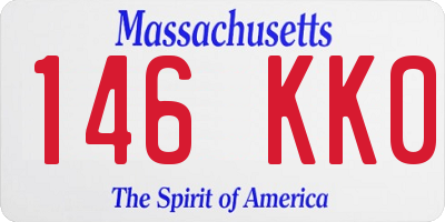 MA license plate 146KK0