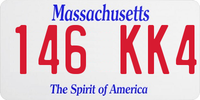 MA license plate 146KK4